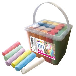 Secchiello 20 gessi jumbo da pavimento 10x2,5x2,2cm colori assortiti Deco Secchiello 20 gessi jumbo da pavimento 10x2,5x2,2cm colori assortiti Deco