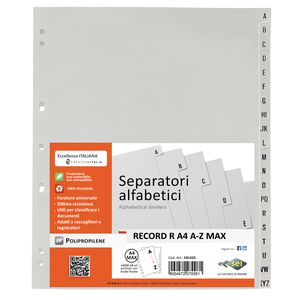 SEPARATORE ALFABETICO A-Z 24,5X30 PPL RECORD RA4 A-Z MAX SEI ROTA