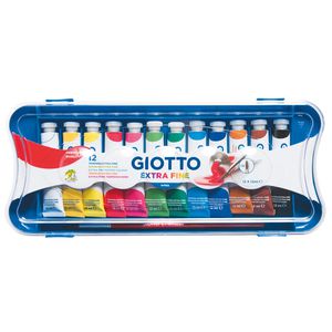 BOX 12 TUBETTI TEMPERA 12ML GIOTTO TUBO 4 ASSORTITO