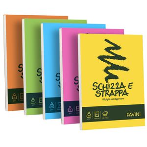 Blocco SCHIZZASTRAPPA 150fg 50gr A5 150x210mm FAVINI Blocco SCHIZZASTRAPPA 150fg 50gr A5 150x210mm FAVINI