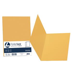 50 cartelline semplici LUCE 200gr 25x34cm giallo oro FAVINI