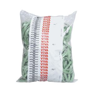 Elastici fettuccia - diametro 12 x 0,5 cm - gomma - 1 kg - verde - Viva Elastici fettuccia - diametro 12 x 0,5 cm - gomma - 1 kg - verde - Viva