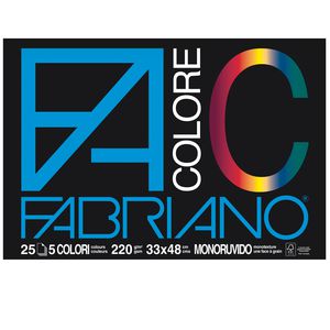 BLOCCO FACOLORE (33X48CM) 25FG 220GR 5 COLORI FABRIANO