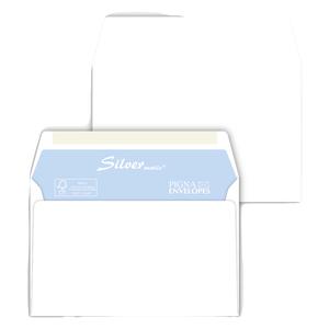 500 buste SILVER MATIC FSCÂ® gommata bianca s/finestra 120x180mm 70gr Pigna