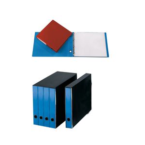 2522 C/CUSTODIA 4ANELLI 31,5X42CM AZZURRO 204GC1