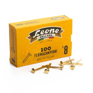 SCATOLA 100 FERMACAMPIONI N.8 38MM OTTONATI