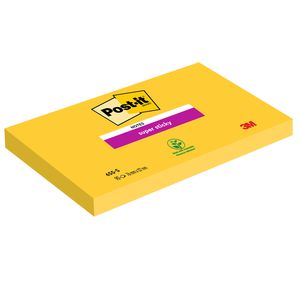 Post-it® Foglietti Super Sticky, 76 x 127 mm, Blocchetti da 90 fogli, Giallo sole (confezione 12 blocchetti)