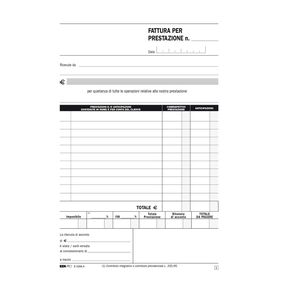 BLOCCO FATTURE PROFESSIONISTI 50/50 FOGLI AUTOR. 23X15 E5266A