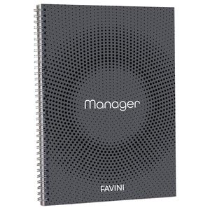 BLOCCO SPIRAL MANAGER 23X29,7CM 10MM 90FG 80GR 4fori microperforato FAVINI BLOCCO SPIRAL MANAGER 23X29,7CM 10MM 90FG 80GR 4fori microperforato FAVINI