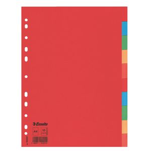 Separatore economy in cartoncino 160gr colorato 10 tasti A4 ESSELTE Separatore economy in cartoncino 160gr colorato 10 tasti A4 ESSELTE