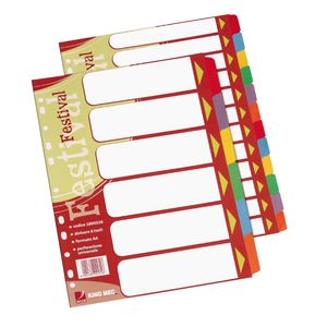 SEPARATORE 6 TASTI COLORATI CARTONCINO A4 FESTIVAL SEPARATORE 6 TASTI COLORATI CARTONCINO A4 FESTIVAL