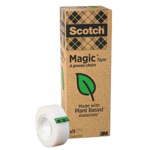 Nastro adesivo trasparente SCOTCH MAGIC a base vegetale 19x30 m value pack TORRE 9 ROT.