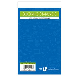 BLOCCO COMANDE 25FOGLI 3 COPIE AUTOCOPIANTE 10X17CM ART 512/3 BM BLOCCO COMANDE 25FOGLI 3 COPIE AUTOCOPIANTE 10X17CM ART 512/3 BM