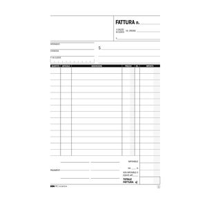 BLOCCO FATTURA 1 ALIQUOTA 23X14,8CM 33fg 3 copie AUTORIC. E5273CT BLOCCO FATTURA 1 ALIQUOTA 23X14,8CM 33fg 3 copie AUTORIC. E5273CT