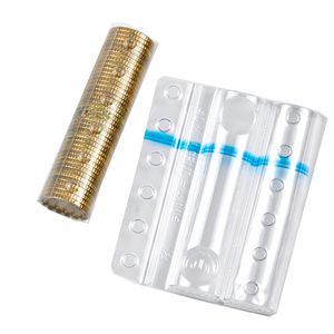 SACCHETTO DA 100 BLISTER PORTAMONETE 10 CENT FASCIA BLU SACCHETTO DA 100 BLISTER PORTAMONETE 10 CENT FASCIA BLU