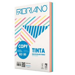 FabrianoColore - A3 - 80 gr - mix 5 colori tenui - Fabriano - conf. 250 fogli