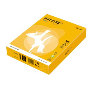 CARTA MAESTRO COLOR A4 210x297mm 160gr 250fg GIALLO FORTE IG50 MONDI