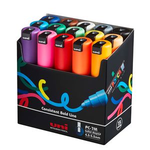 Astuccio 15 marcatori UNI POSCA PC7M p.large 4,5-5,5mm col. ass. UNI MITSUBISHI Astuccio 15 marcatori UNI POSCA PC7M p.large 4,5-5,5mm col. ass. UNI MITSUBISHI