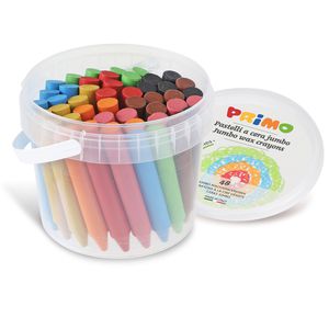 Secchiello 48 pastelli a cera Jumbo Ø13mm 85mm 12colori PRIMO Secchiello 48 pastelli a cera Jumbo Ø13mm 85mm 12colori PRIMO
