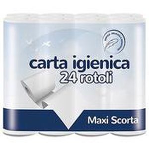 CARTA IGIENICA (BAULETTO 24 ROTOLI) IN PURA CELLULOSA IDROSOLUBILE 2 VELI) ID8D100F24/4