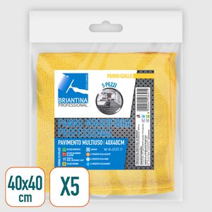 PANNI MICROFIBRA COLORE GIALLO 40X40 confezione 5 PZ