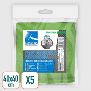 PANNI MICROFIBRA COLORE VERDE 40X40 confezione 5 PZ