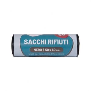 Rotolo 20 Sacchi PATTUMIERA 50x60 / 13my colore NERO