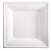 50 Piatti quadrati monouso in canna da zucchero 26x26cm bianco Signor Bio