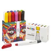 Astuccio 12 pastelli a cera colori assortiti Carioca Plus