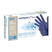 Conf 100 guanti nitrile ipoallergenici N350 s/acceleranti taglia S blu Reflexx