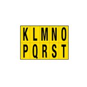 Foglio con 10 lettere autoadesivi da K a T nero/giallo 56x99mm