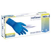 Conf 50 Guanti in nitrile N65 Plus s/polvere taglia M blu Reflexx