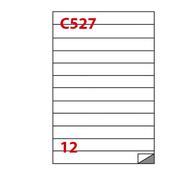 Etichetta adesiva C/527 bianca 100fg A4 210x24,75mm (12et/fg) Markin