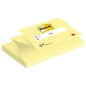 Post-it® Foglietti riposizionabili Z-Notes, 76 x 127 mm, Blocchetti da 100 fogli, Giallo Canary™ (confezione 12 blocchetti)