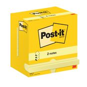 Post-it® Foglietti riposizionabili Z-Notes, 76 x 127 mm, Blocchetti da 100 fogli, Giallo Canary™ (confezione 12 blocchetti)