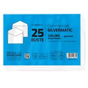 25 buste SILVER MATIC FSCÂ® gommata bianca s/finestra 120x180mm 80gr Pigna Envelo