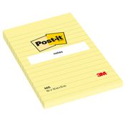 Post-it® Foglietti riposizionabili, A righe, 101 x 152 mm, Blocchetti da 100 fogli, Giallo Canary™ (confezione 6 blocchetti)