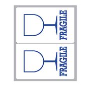 Etichetta adesiva bianca 115x70mm FRAGILE (10fg x 2etichette) Markin