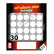 Etichetta adesiva bianca tonda Ã˜22mm (10fogli x 30etichette) Markin