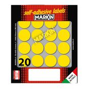 Etichetta adesiva giallo tonda Ã˜27mm (10fogli x 20etichette) Markin