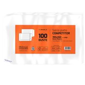 100 buste sacco COMPETITOR FSCÂ® bianca strip adesivo 190x260mm 80gr Pigna