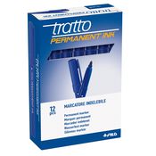 SCATOLA 12 MARCATORI TRATTO PERMANENT INK BLU