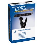 SCATOLA 12 MARCATORI TRATTO PERMANENT INK NERO
