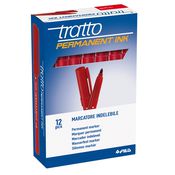 SCATOLA 12 MARCATORI TRATTO PERMANENT INK ROSSO