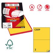 Etichetta adesiva C/509 giallo 100fg A4 210x148,5mm (2et/fg) Markin