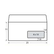 500 BUSTE BIANCHE 110X230MM 90GR C/FINESTRA SUPERSTRIP BLASETTI