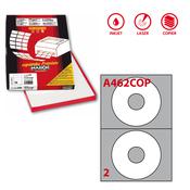 Etichetta adesiva A/462 bianca 100fg x CD Ã˜117,5mm foro41 (2et/fg) coprente
