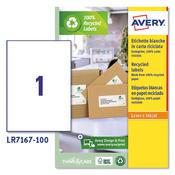 Etichette in carta riciclata bianca - 199,6x289,1mm - Laser - 100 fg Avery