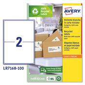 Etichette in carta riciclata bianca - 199,6x143,5mm - Laser - 100 fg Avery