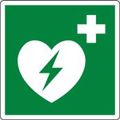 CARTELLO METALLICO DEFIBRILLATORE cm.25 x 25